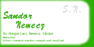 sandor nemecz business card