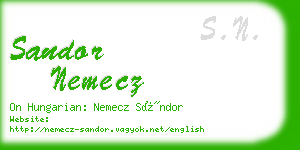 sandor nemecz business card